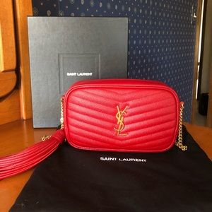 YSL Mini Lou Saint Laurent Crossbody bag Red
